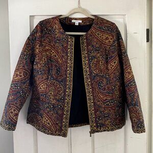 Isaac Mizrahi Live! Quilted Paisley Jacket Size 12
